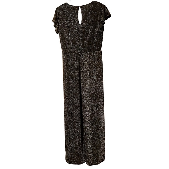 Altar'd State Black & Gold Sparkle Jumpsuit Flutter Sleeve Design Size M - Picture 8 of 15